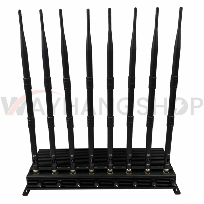 The Latest Mobile phone Signal Jammer 8 Antennas Adjustable 3G 4G Phone signal Blocker with 2.4G GPS 