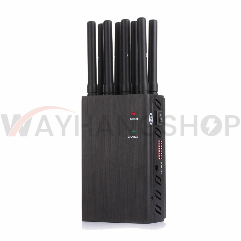 8-CH WIFI Bluetooth Portable Signal Jammer Cell Phone Scrambler With Car Charger