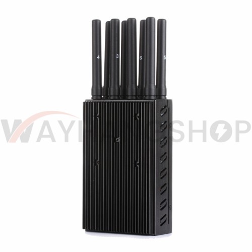 8-CH WIFI Bluetooth Portable Signal Jammer Cell Phone Scrambler With Car Charger