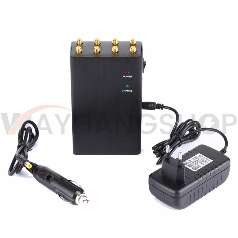 8-CH WIFI Bluetooth Portable Signal Jammer Cell Phone Scrambler With Car Charger 