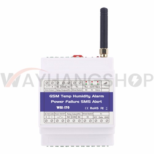 WH-170 GSM SMS Remote Control temperature and humidity Status Monitor Alarm With 2 Relay Output