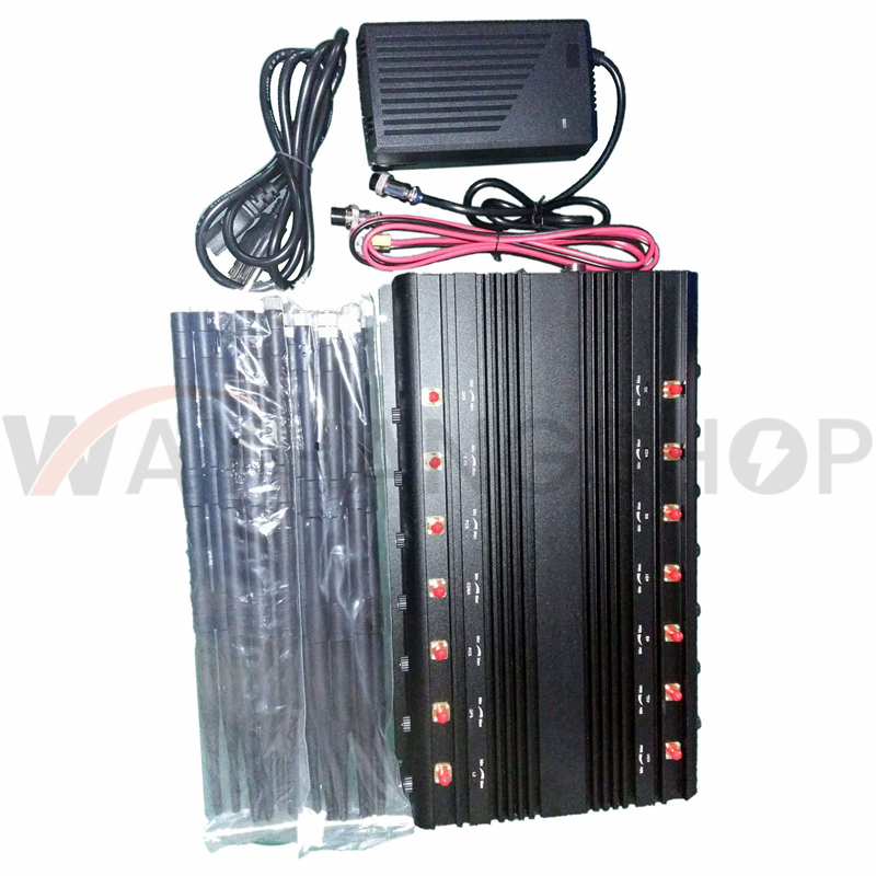 Multifunction 35W desktop 14 antenna mobile phone signal jammer 