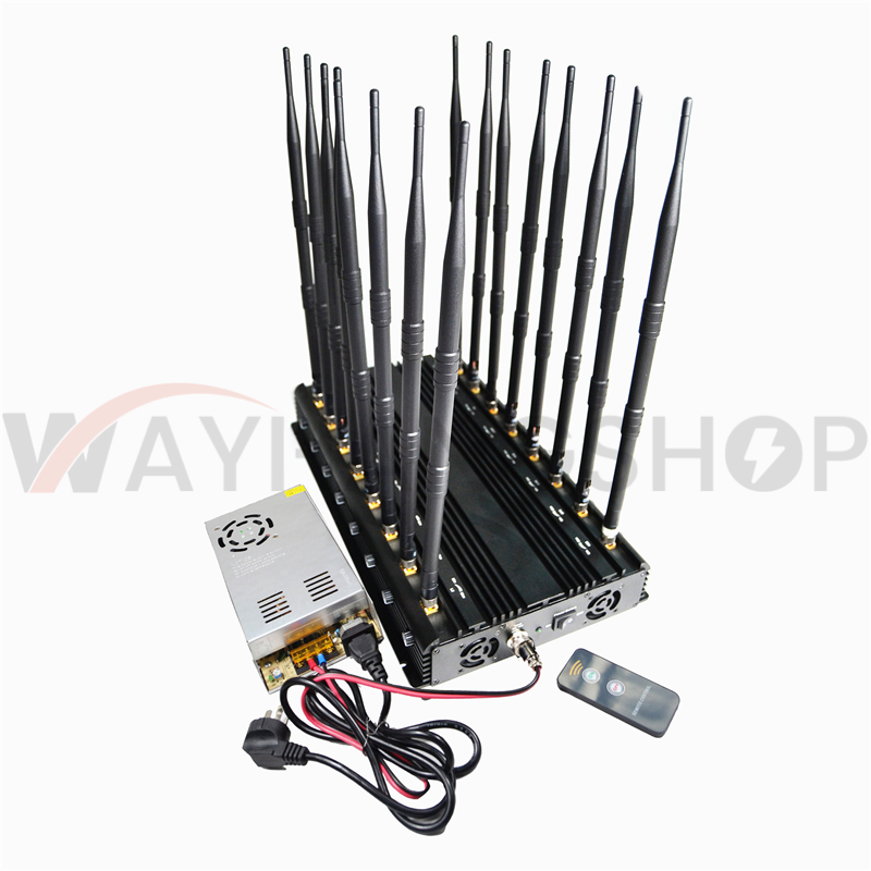 World First 16 antennas all-in-one 5.2G 5.8G all frequencies Signal jammer With Remote Control 