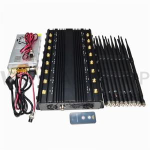 World First 16 antennas all-in-one 5.2G 5.8G all frequencies Signal jammer With Remote Control 