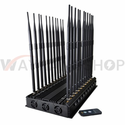 World First 22 Antennas Wireless Signal Jammer For Full Bands 5GLTE 2G 3G 4G Wi-Fi GPS LOJACK Output Power 42Watt With Infrared Remote Control