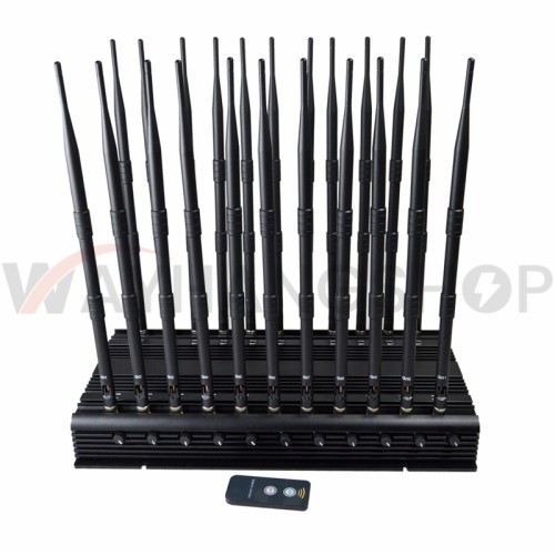 World First 22 Antennas Wireless Signal Jammer For Full Bands 5GLTE 2G 3G 4G Wi-Fi GPS LOJACK Output Power 42Watt With Infrared Remote Control