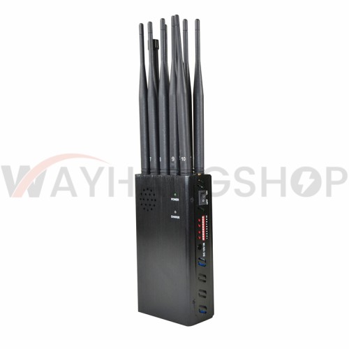 Newest 10 Antennas Portable Cell Phone Jammer Lojack GPS WIFI Blocker