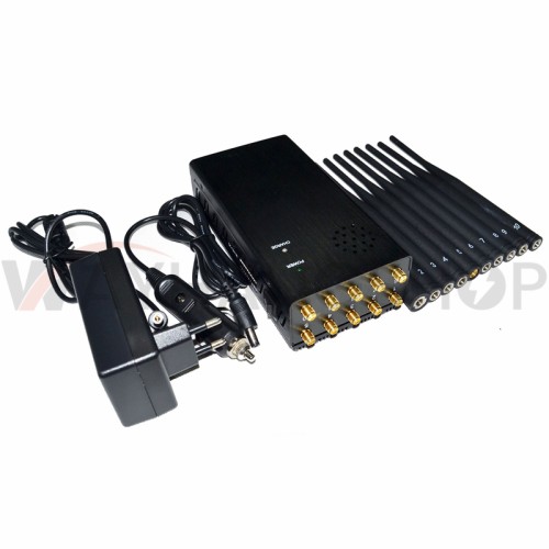 Newest 10 Antennas Portable Cell Phone Jammer Lojack GPS WIFI Blocker