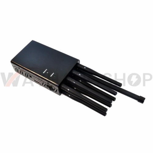 Newest 8 Antennas Handheld Cell Phone Jammer Blcok 2G/3G/4G and LOJACK GPS WIFI Signals