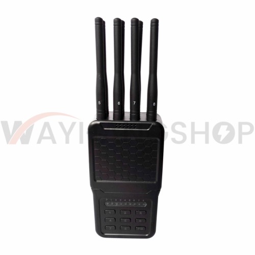 Handheld 8-CH Wireless Signal Jammer of ABS shell with Nylon Cover easily carry