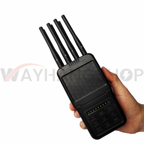 Handheld 8-CH Wireless Signal Jammer of ABS shell with Nylon Cover easily carry