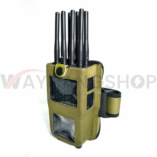 Handheld 8-CH Wireless Signal Jammer of ABS shell with Nylon Cover easily carry