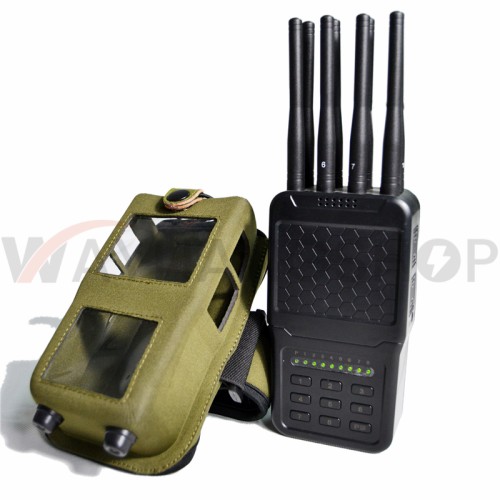 Handheld 8-CH Wireless Signal Jammer of ABS shell with Nylon Cover easily carry