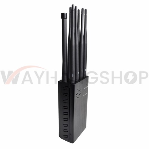 Plus 8 Antennas Portable Cell Phone Jammer,Jamming 2G/3G/4G and LOJACK GPS WIFI Signals Bigger Battery