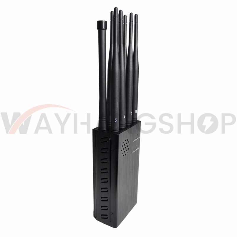 Plus 8 Antennas Portable Cell Phone Jammer,Jamming 2G/3G/4G and LOJACK GPS WIFI Signals Bigger Battery 