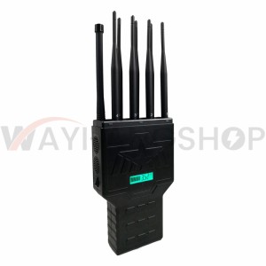 Unique High Power Handheld 8 Bands Cell Phone Signal Jammer 16Watt Jamming up to 30m 