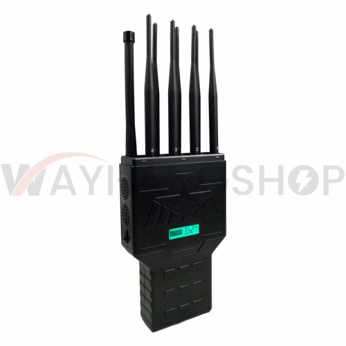 Unique High Power Handheld 8 Bands Cell Phone Signal Jammer 16Watt Jamming up to 30m