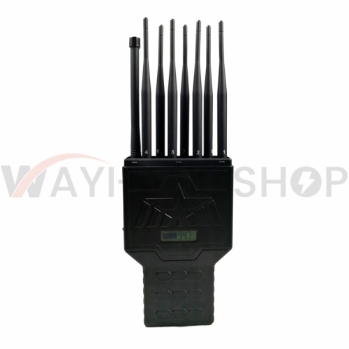 Unique High Power Handheld 8 Bands Cell Phone Signal Jammer 16Watt Jamming up to 30m