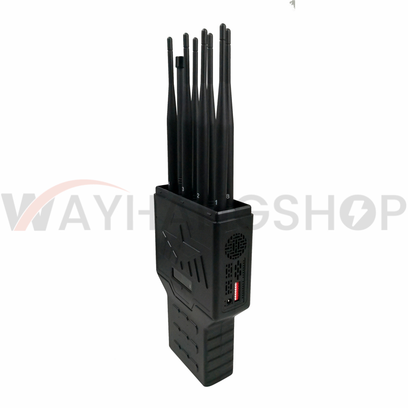 Unique High Power Handheld 8 Bands Cell Phone Signal Jammer 16Watt Jamming up to 30m 