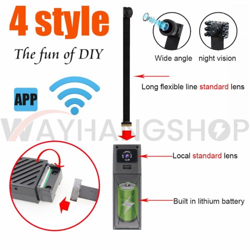 1080P HD WiFi Mini Camera Portable Wireless Security Cameras Video Recorder IP Cameras Nanny Cam with DIY Interchangeable Lens/Motion Detection for Home monitoring