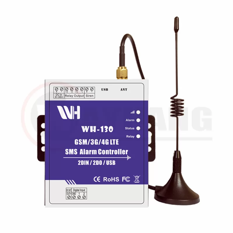 WH-130 GSM 3G 4G Cellular RTU SMS Relay Switch Industrial IoT Remote Monitoring System in-built watchdog SMS Alarm