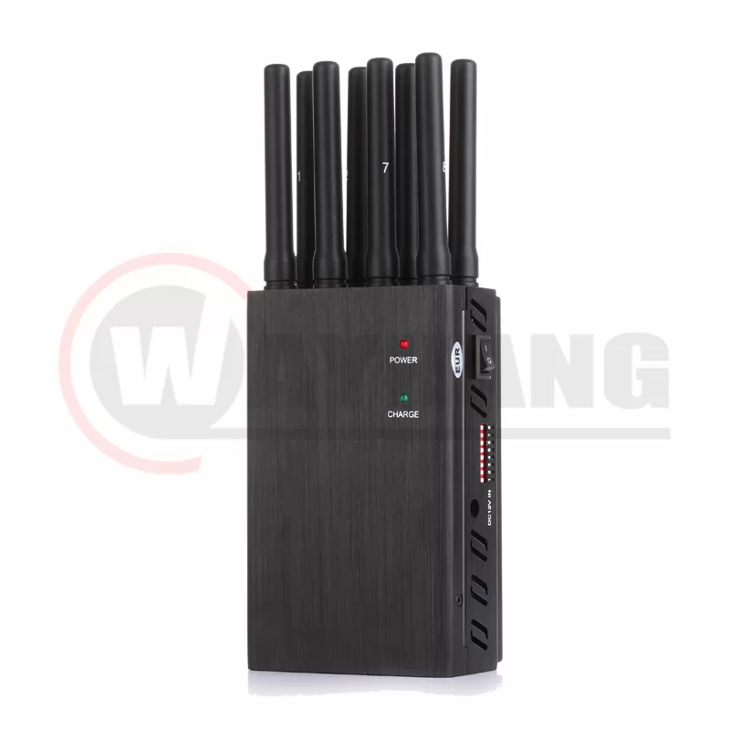 8-CH WIFI Bluetooth Portable Signal Jammer Cell Phone Scrambler With Car Charger