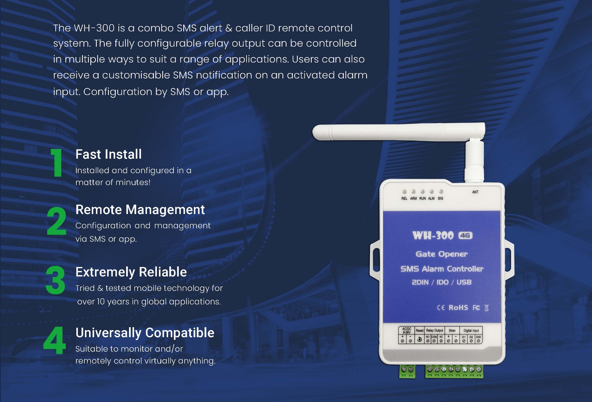 4G SMS Controller alarm